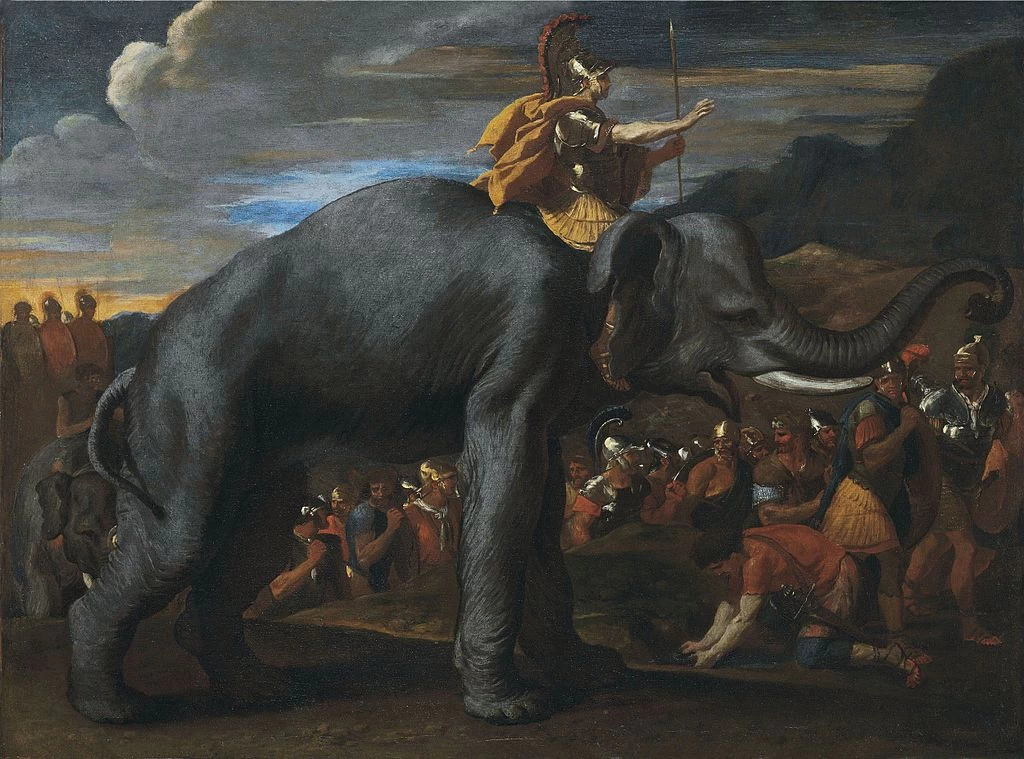 Annibale portato sul dorso di un elefante